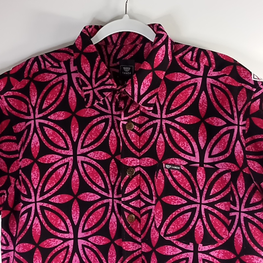 Tanoa Hawaiian Casual Button Up Shirt Men's Size L - Picture 13 of 16